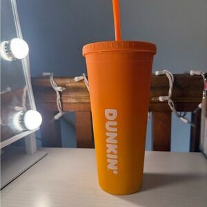 Dunkin' Orange Ombre Reusable Tumbler with Straw